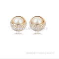 elegant pearl earring design rhinestone alloy earring girls charm stud earring medicated fake earring (EA80043)
